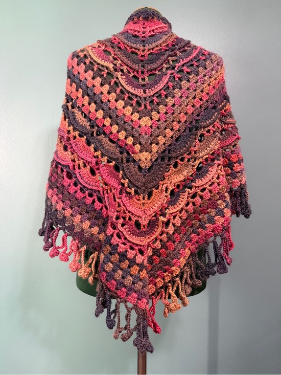 Handmade Accessories - Handmade crochet shawl in earthy tones